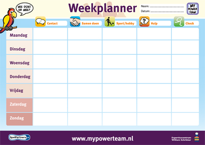 Persoonlijk Medewerker avontuur 4 Weekplanners met carbonpapier - SpelpartnerShop