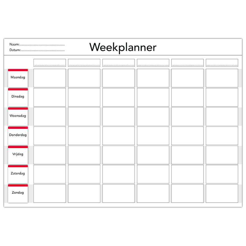 Weekplanner afscheurblok Risicospiegel -